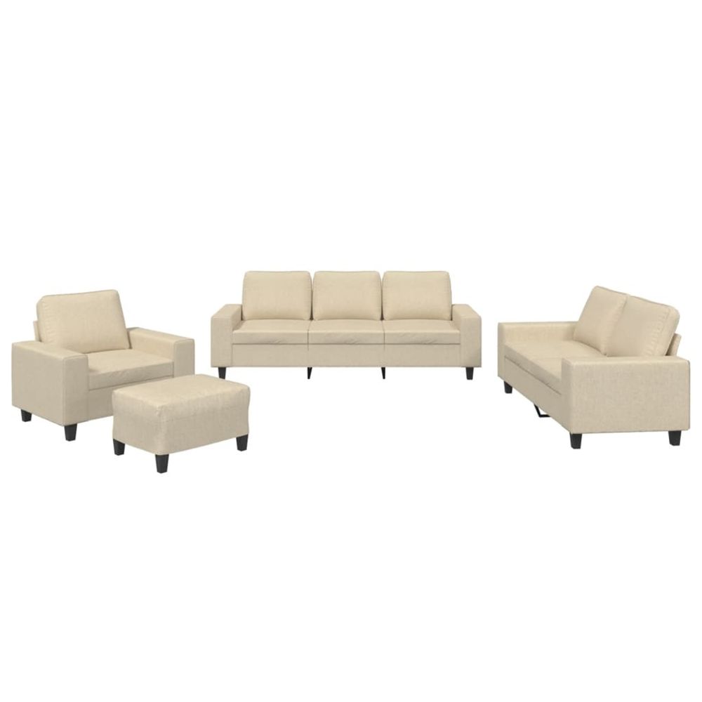 Ensemble de canapés 4 pcs crème tissu