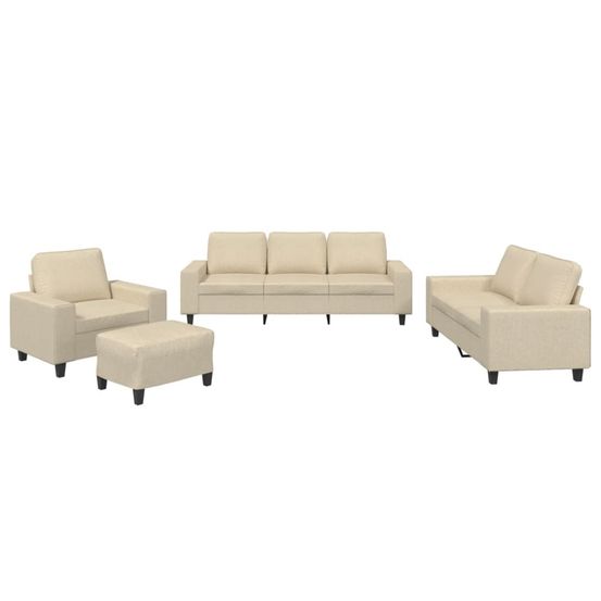 Ensemble de canapés 4 pcs crème tissu
