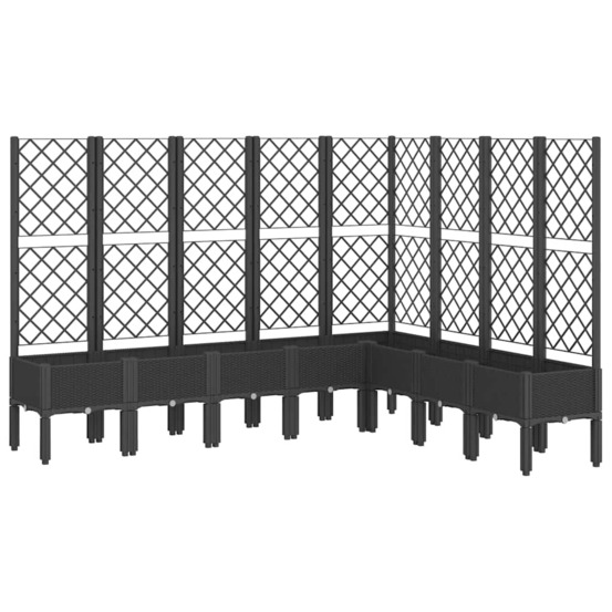 Jardinière avec treillis noir 200x160x142 cm pp