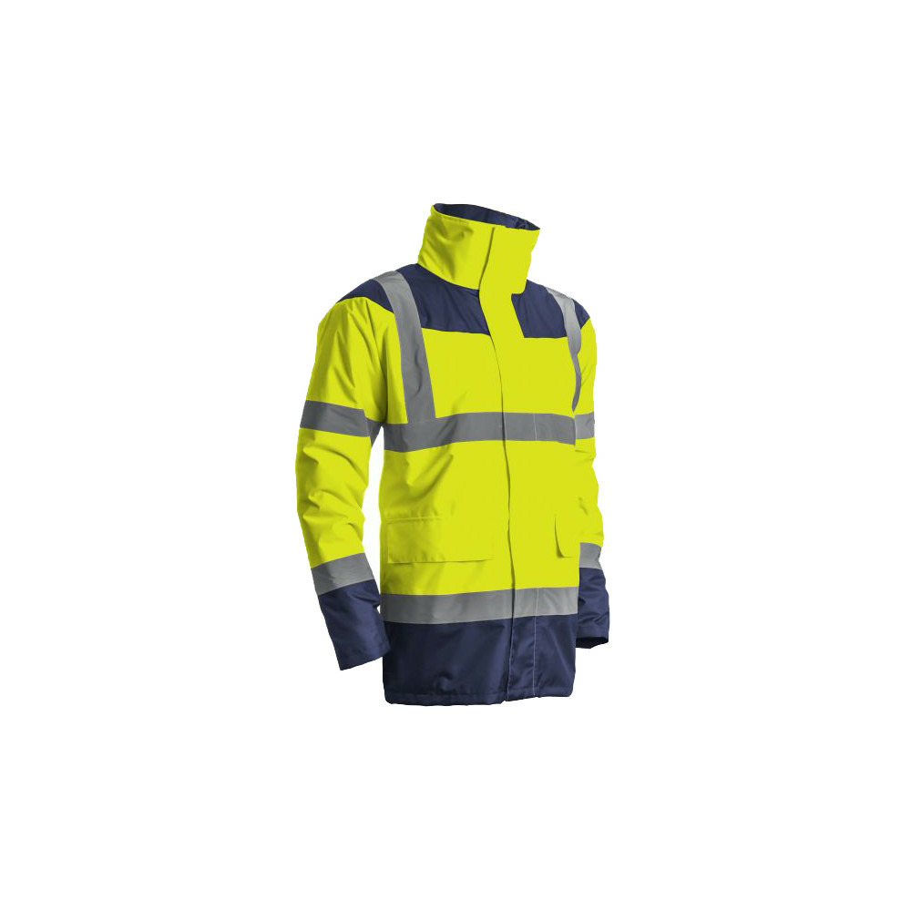 Parka matelassée haute visibilité keta jaune fluo marine tm coverguard 7ketym