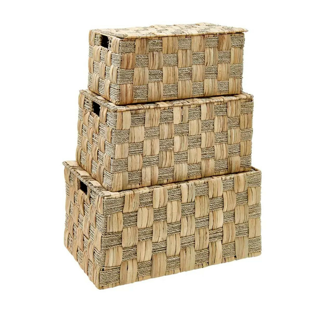 Lot de 3 malles en jacinthe 