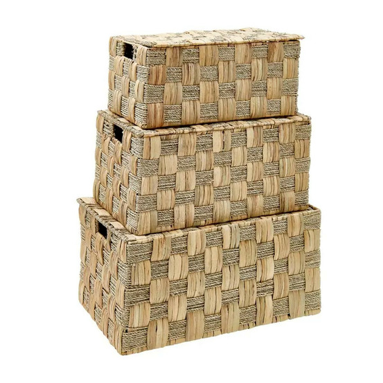 Lot de 3 malles en jacinthe