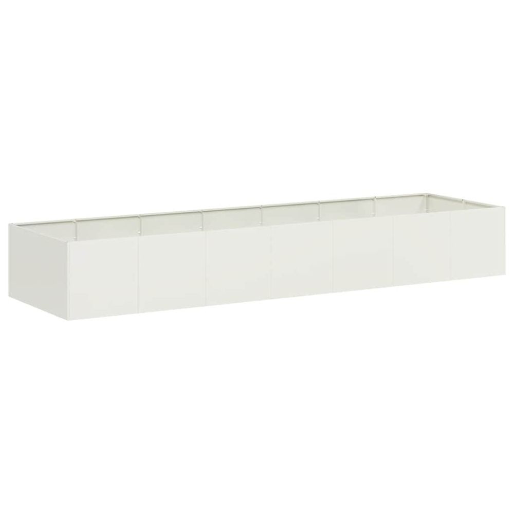 Jardinière d'extérieur blanc 280x80x40 cm acier