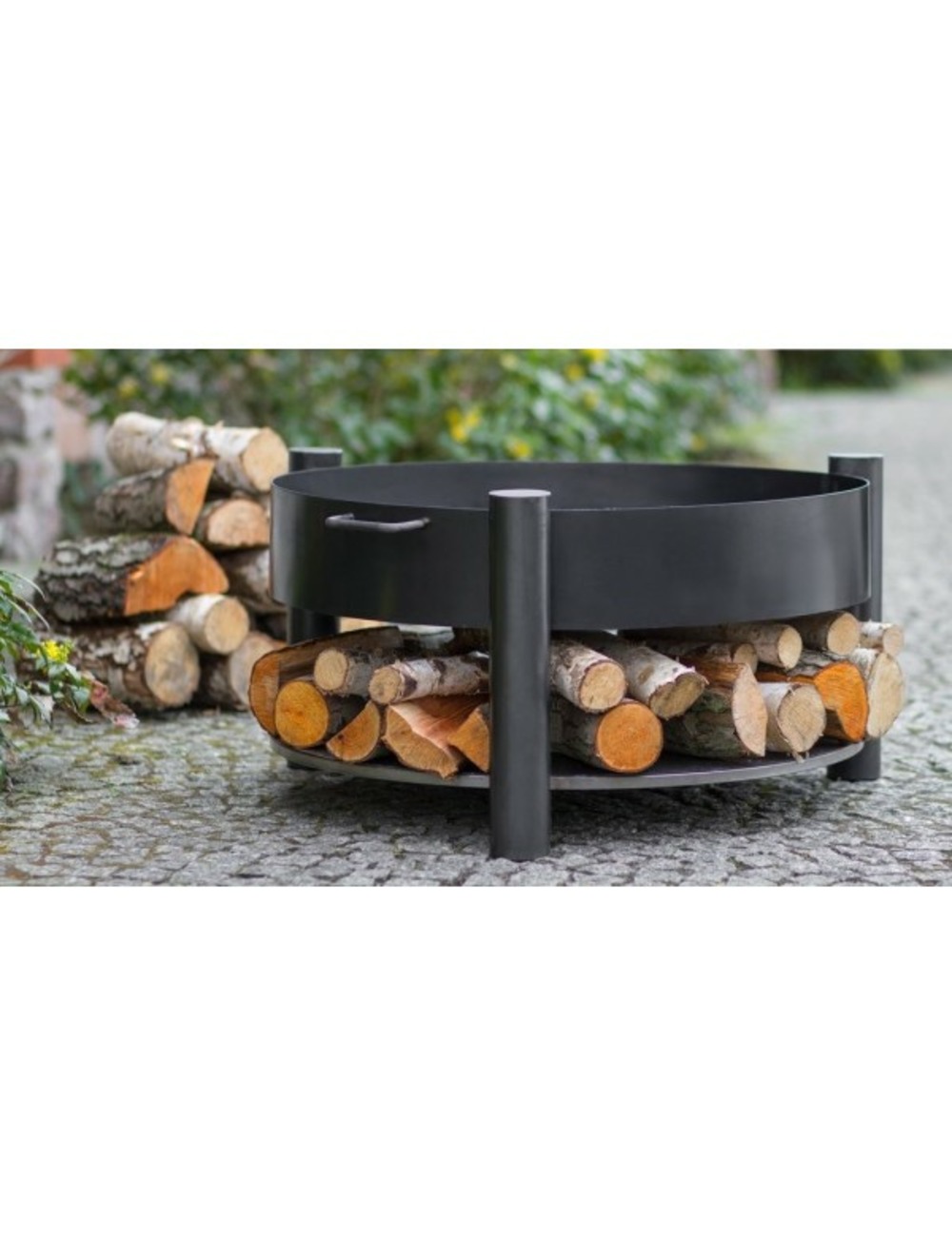 Brasero de jardin solafa 80cm avec grille en acier 60 cm