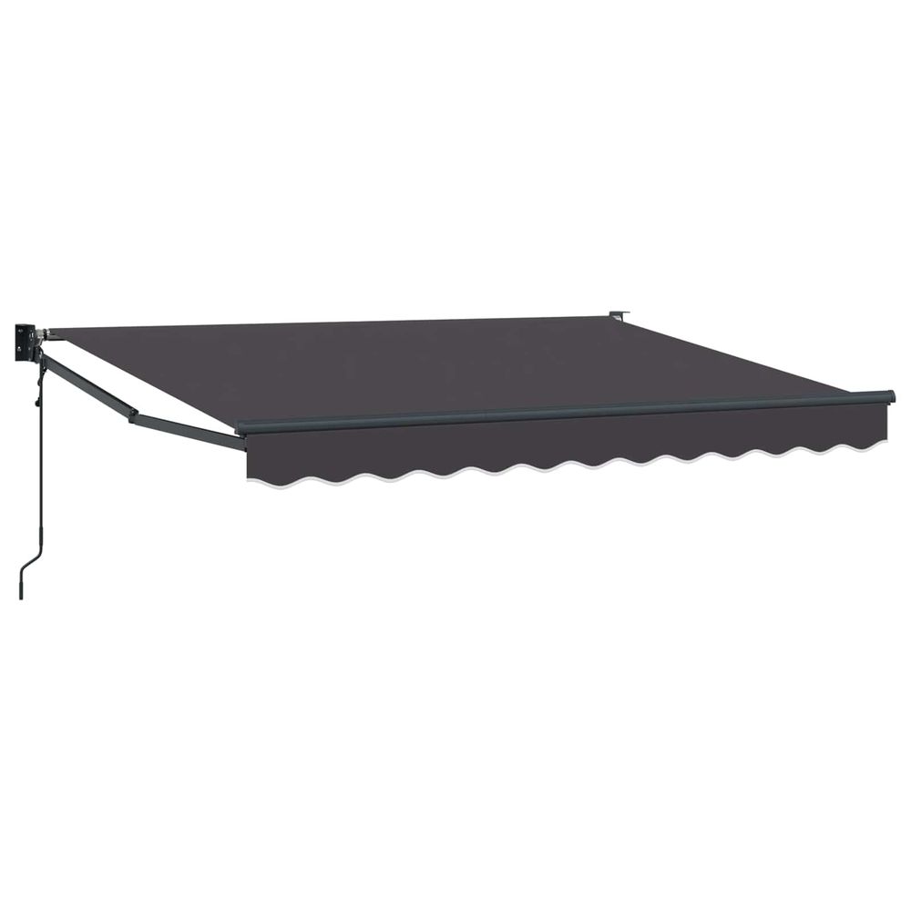Auvent rétractable anthracite 3,5 x 2 m polyester et métal