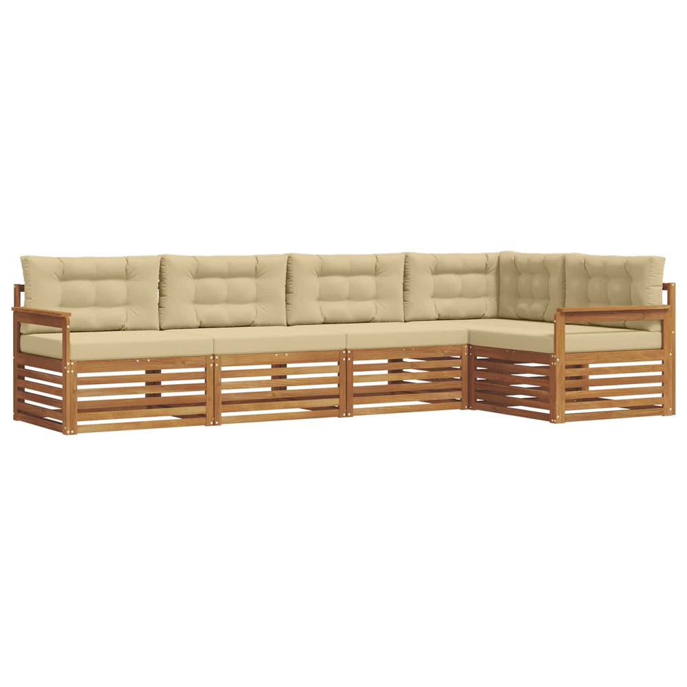 Ensemble de canapés d'extérieur 5 pcs naturel et beige