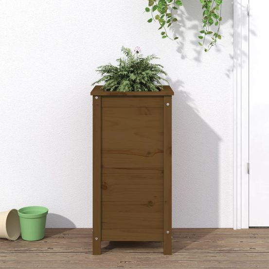 Jardinière haute carrée en pin massif pour terrasse balcon 78cm