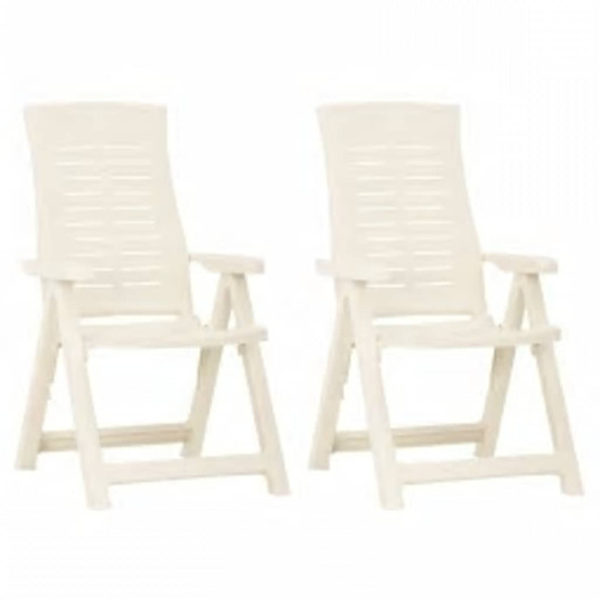 Chaises inclinables de jardin lot de 2 plastique blanc