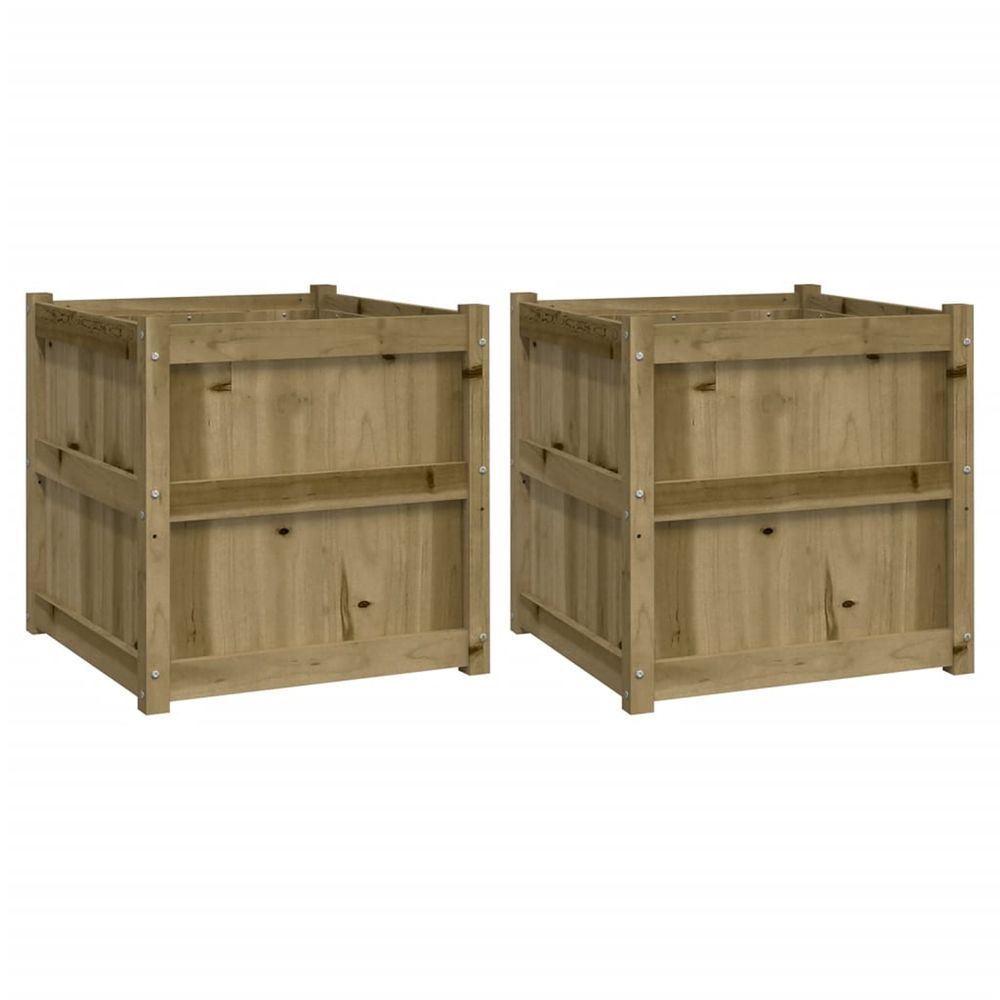 Jardinière d'extérieurs 2 pcs bois de pin imprégné