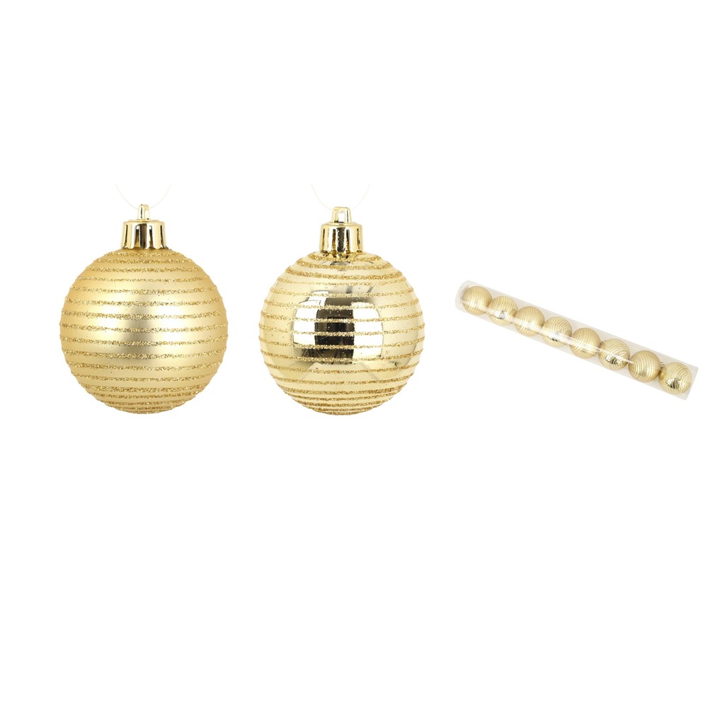 Set de 8 boules decor raye