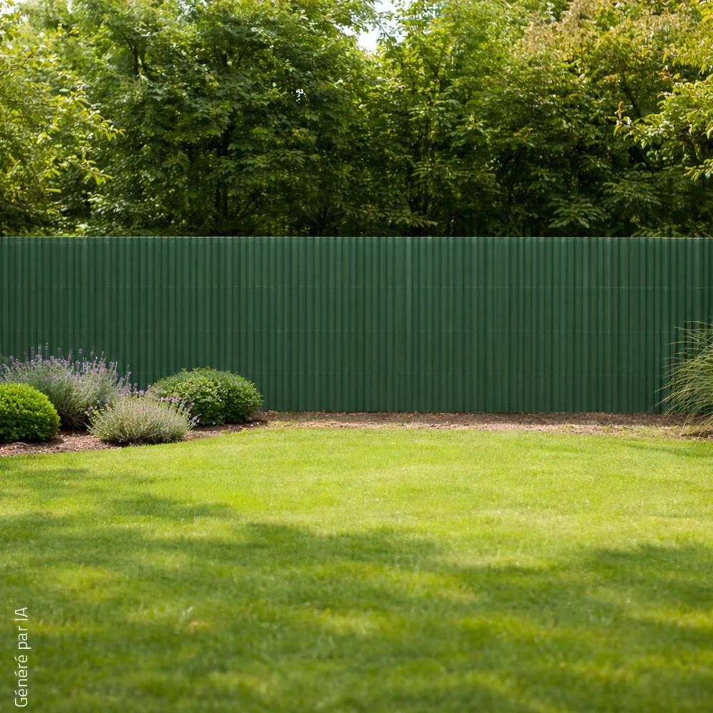 Canisse pvc double face verte 1,5 × 5 m avec kit de fixation
