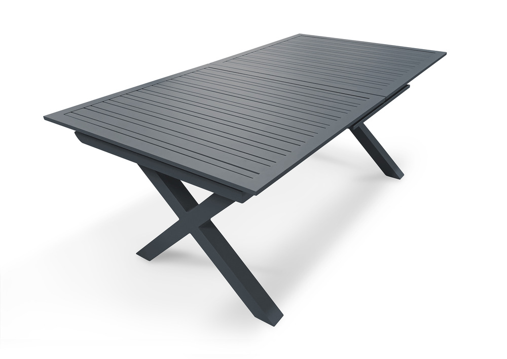Table de jardin floride en aluminium anthracite