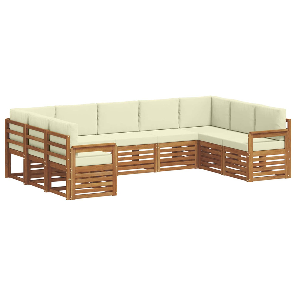 Ensembles de canapés avec coussin 9 pcs naturel et crème