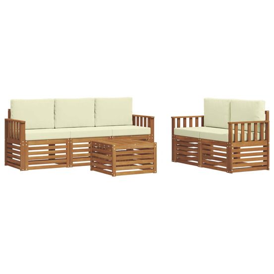 Ensemble de canapés d'extérieur 6 pc naturel et crème