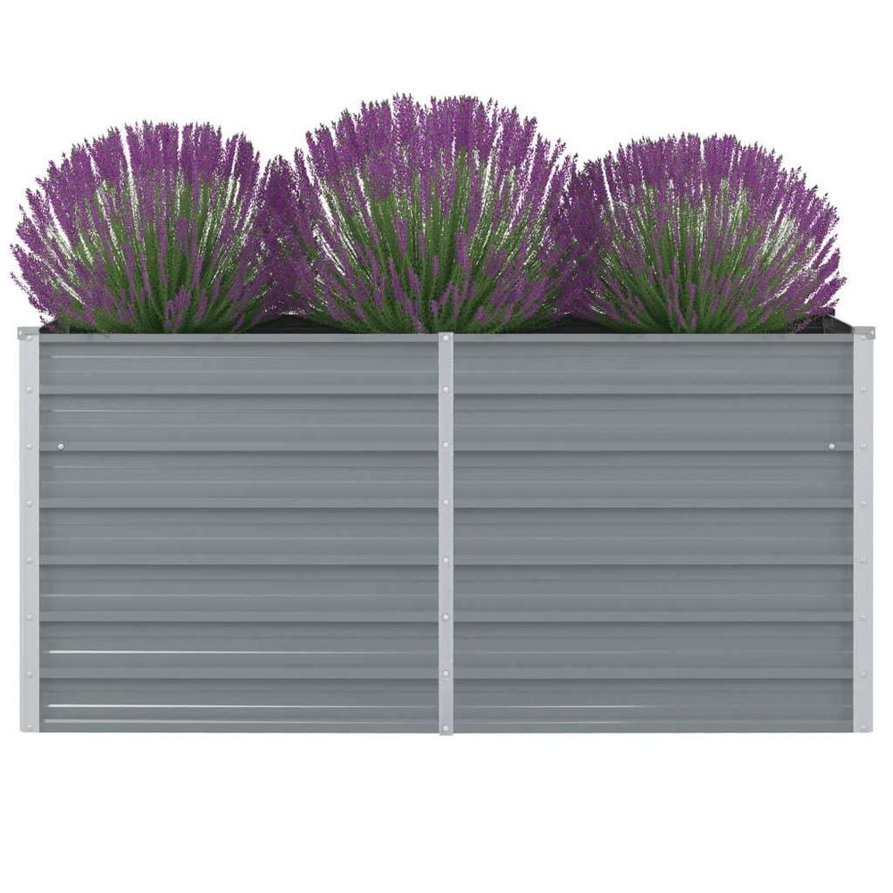 Carré potager surélevé 160x80cm acier galvanisé pour jardin et terrasse gris