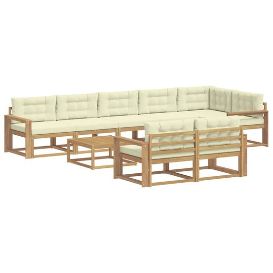 Ensemble de canapés d'extérieur 9 pc blanc et crème polyester