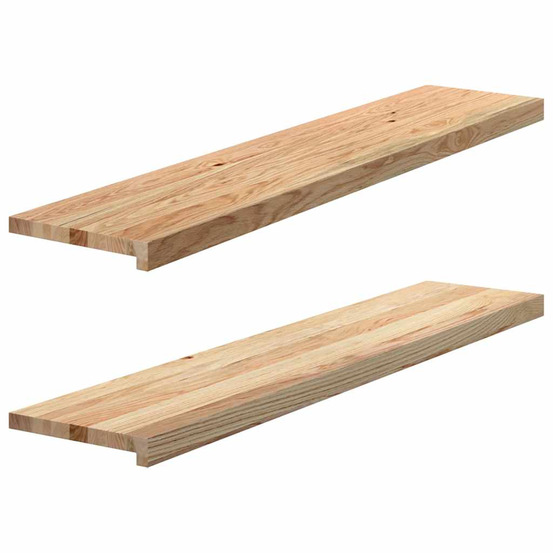 Marches d'escalier 2 pcs non traité bois de chêne massif