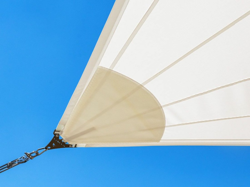 Voile d'ombrage premium rectangulaire 3x6m - imperméable 270g - couleur blanc