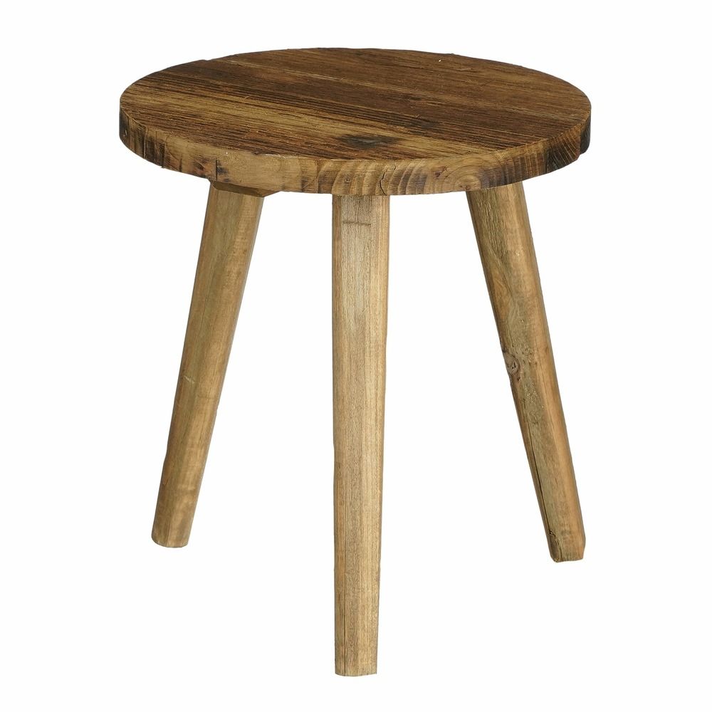 Mica decorations bold table d'appoint ronde en bois recyclé - table ronde au style campagnard pour salon - side table avec