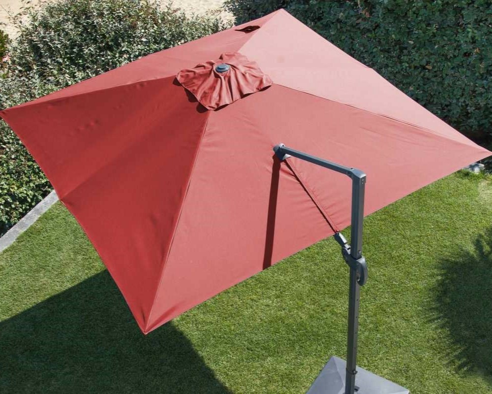 Parasol déporté orientable nh - toile carré 300 x 300 cm - toile rouge