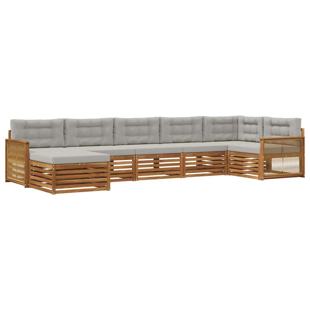 Ensemble de canapés d'extérieur 7 pc naturel et gris clair