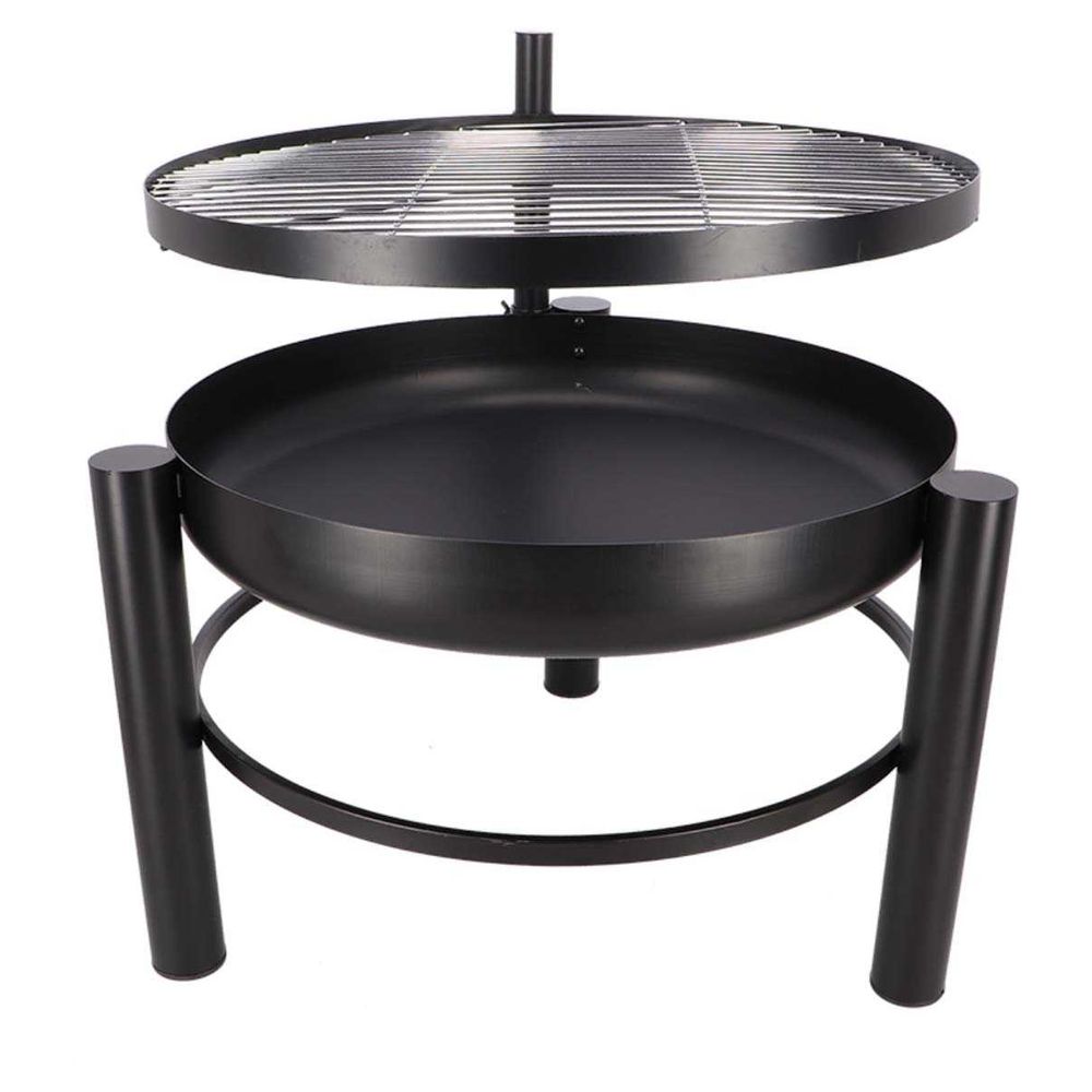 Brasero en métal avec grille de cuisson intégrée 66 x 78 x 69 cm
