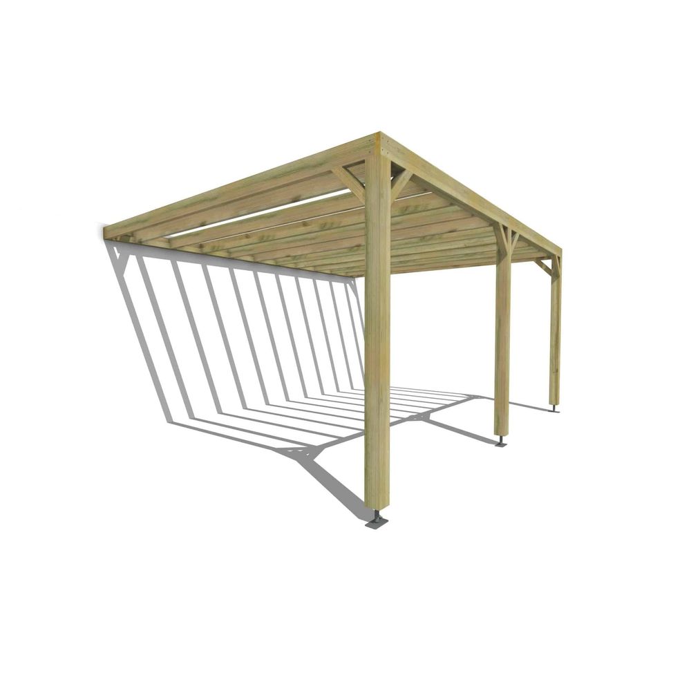 Pergola bois • 5m x 4m • adossée • sens profondeur • livraison comprise