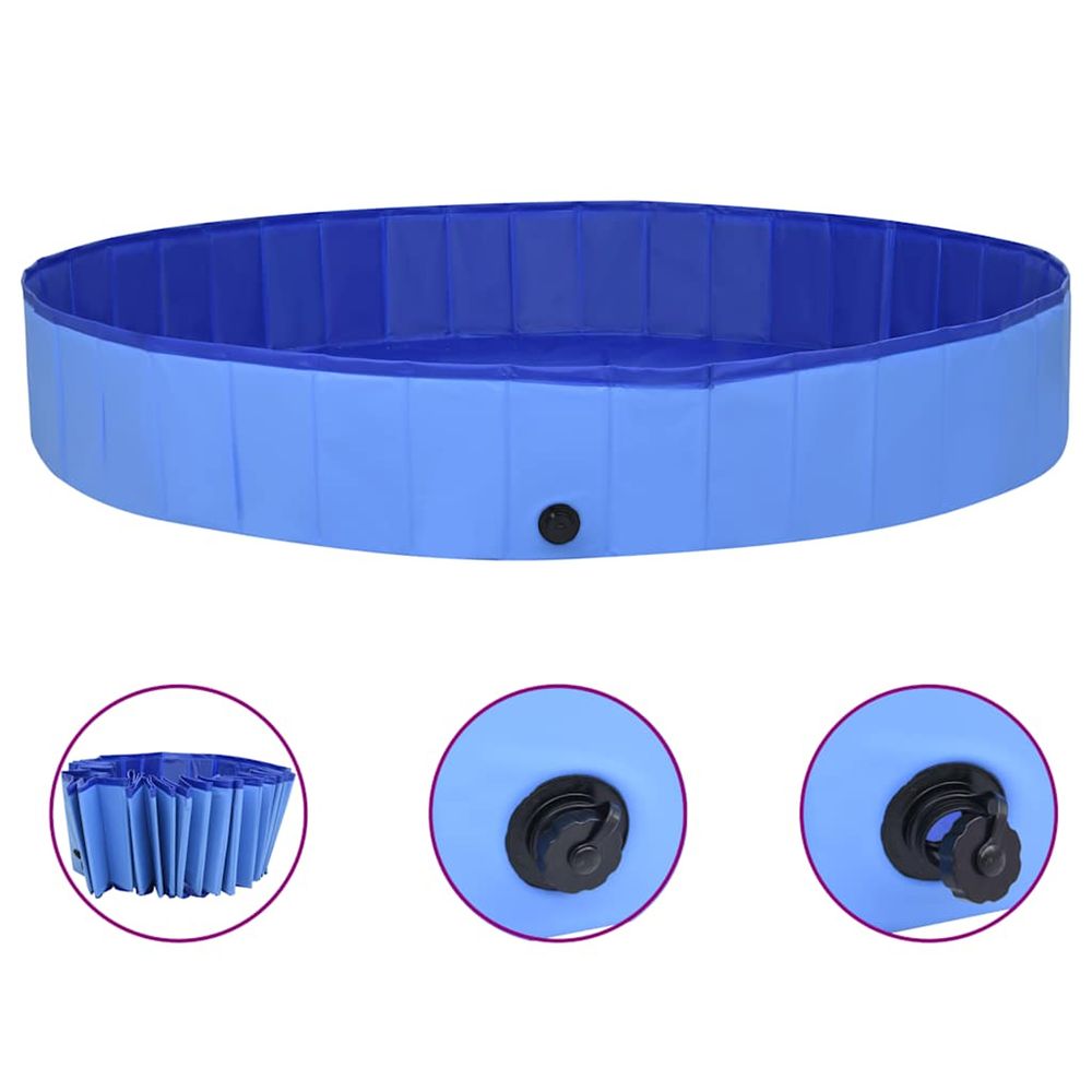 Piscine pliable pour chiens Bleu