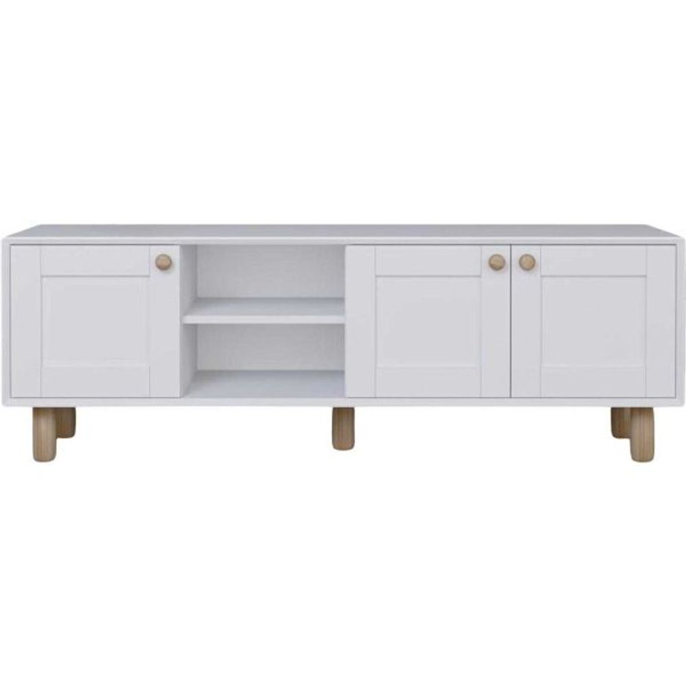 Meuble tv 3 portes en aggloméré bohemian blanc
