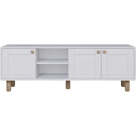 Meuble tv 3 portes en aggloméré bohemian blanc