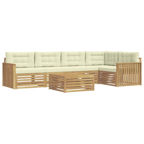 Ensemble de canapés d'extérieur 6 pc blanc et crème polyester