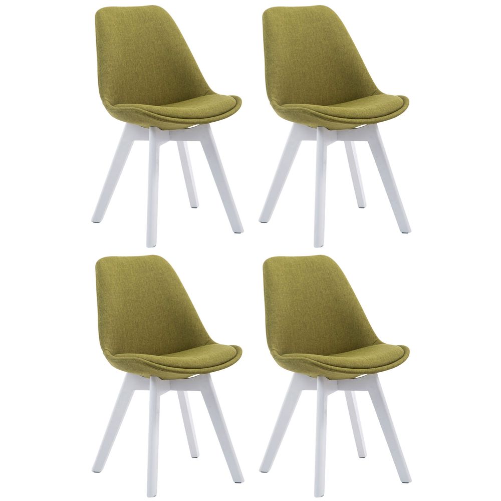 Lot de 4 chaises visiteur borneo v2 tissu blanc