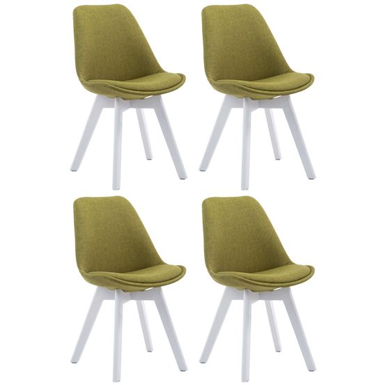 Lot de 4 chaises visiteur borneo v2 tissu blanc