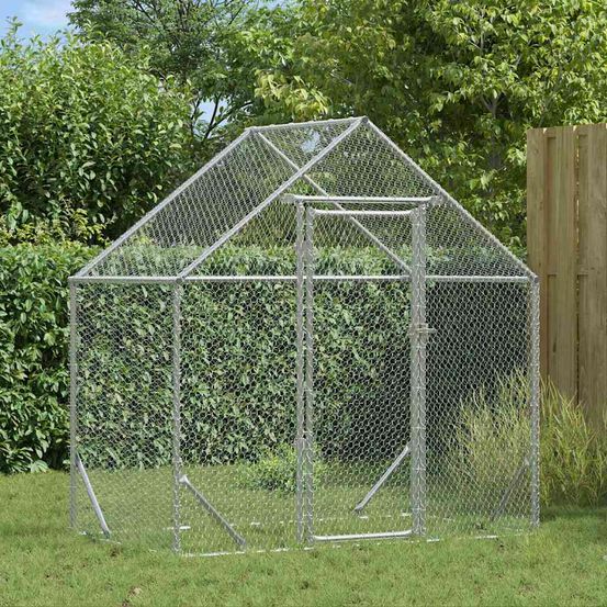 Volière extérieure acier galvanisé style industriel jardin 170x100cm