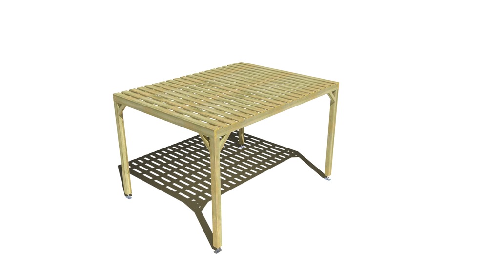 Pergola bois • 4m x 3m • indépendante • sens largeur • platelage bois • livraison comprise