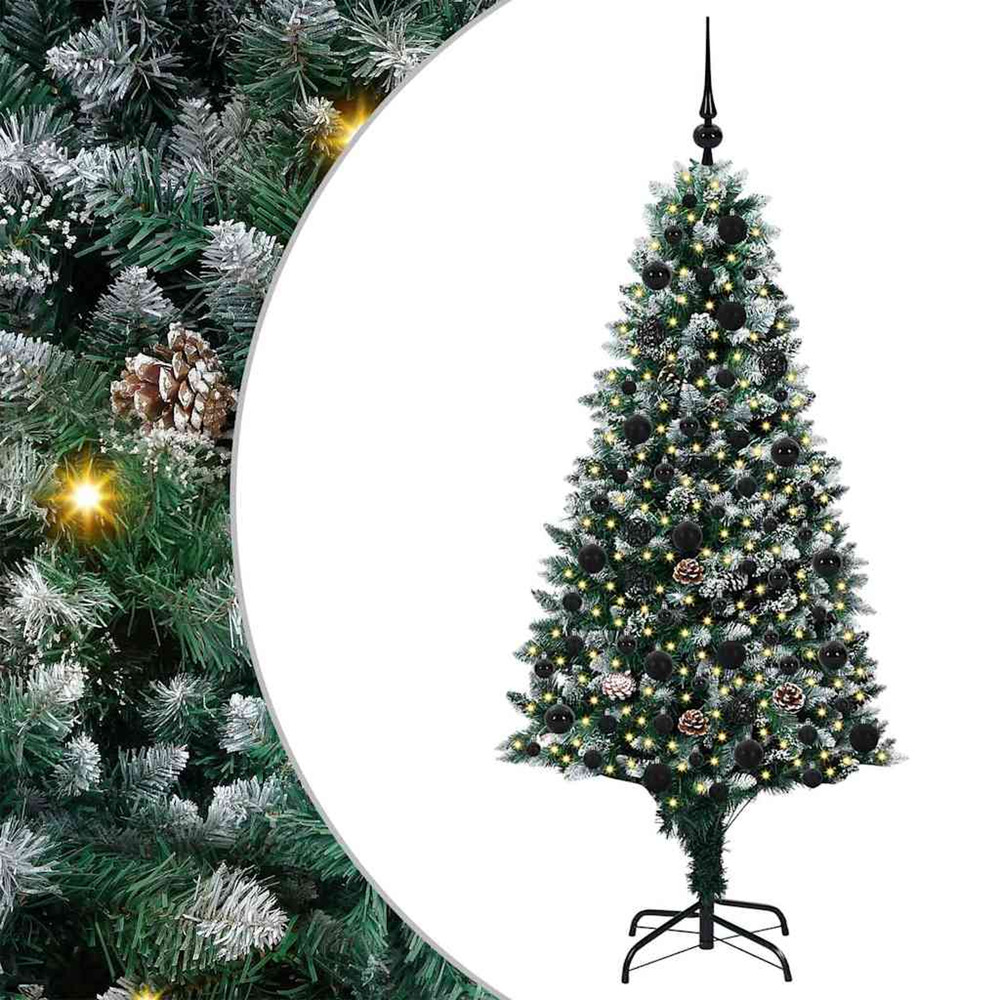 Sapin de noël artificiel vert 180 cm pvc, acier et plastique