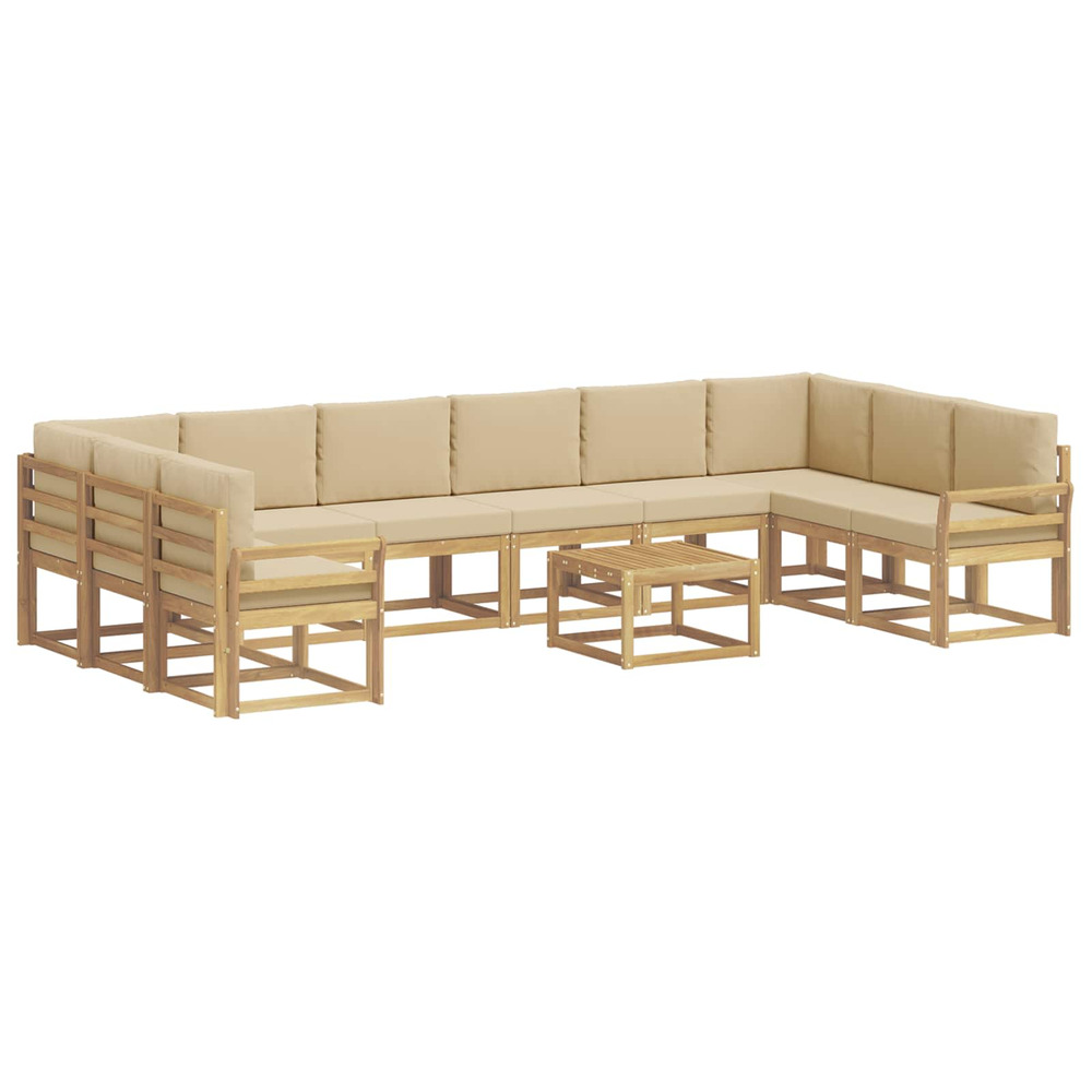 Ensemble de canapés d'extérieur 11 pcs blanc et beige