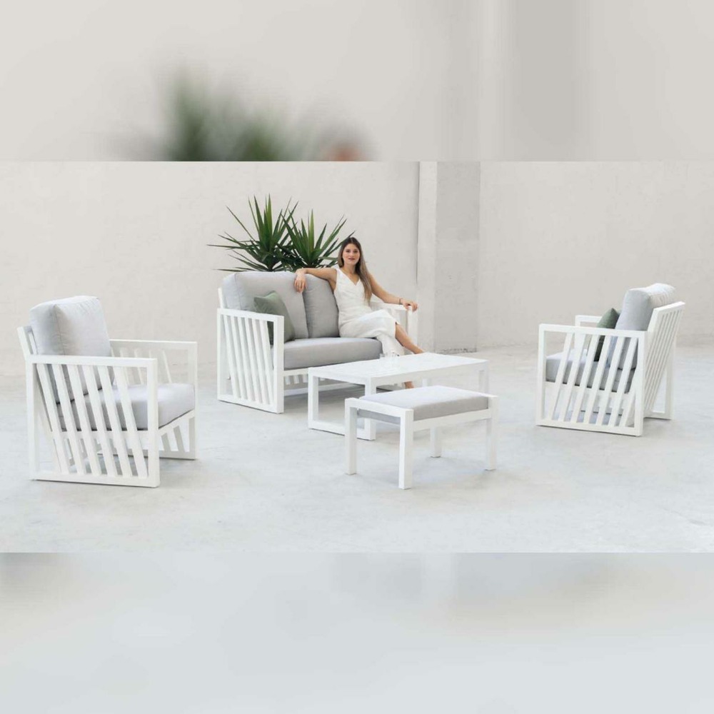 Salon de jardin détente en aluminium 4 places abigeil