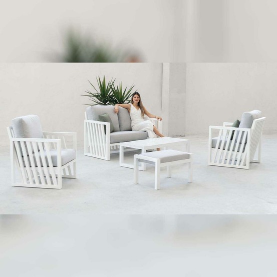 Salon de jardin détente en aluminium 4 places abigeil