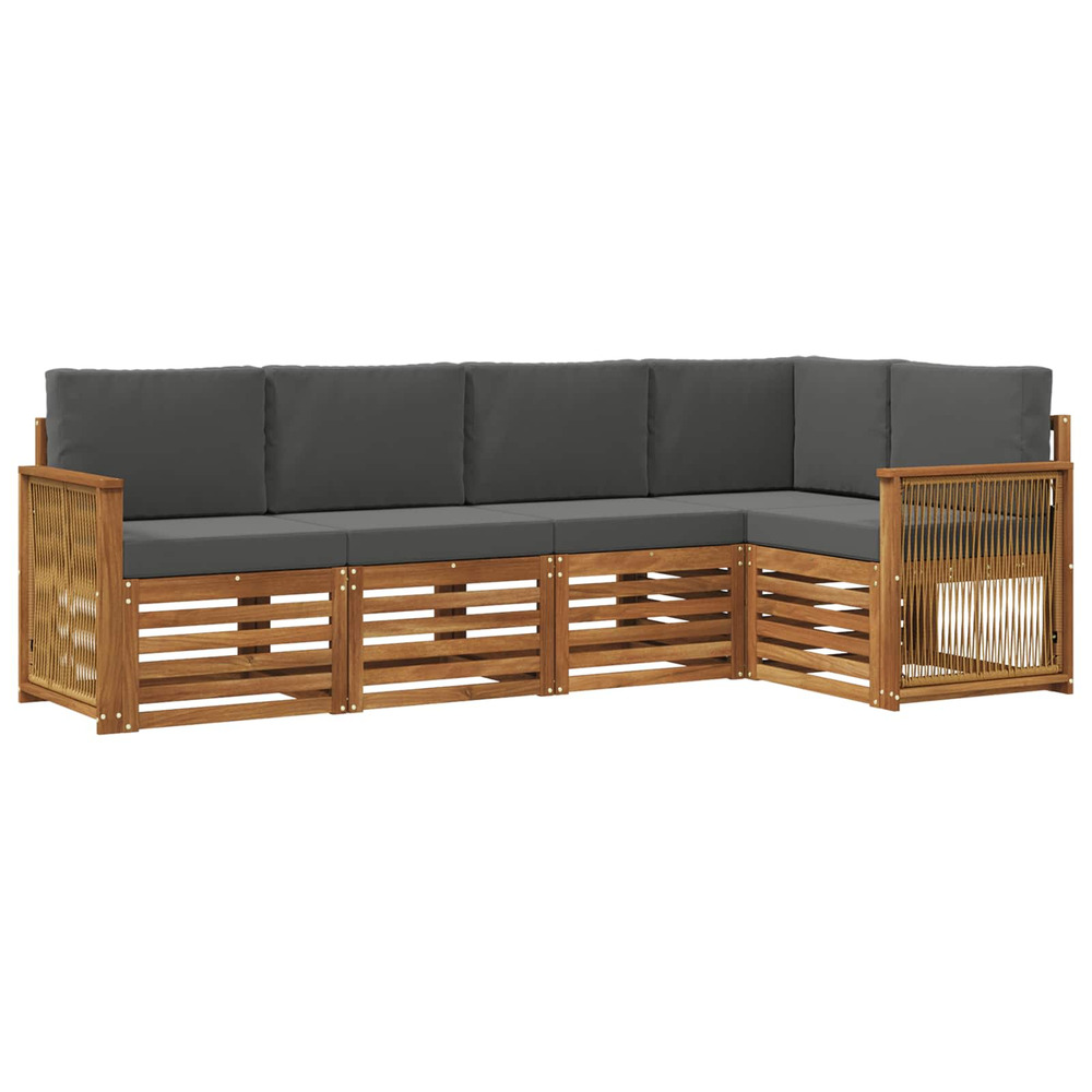 Ensemble de canapé d'angle 4 pcs naturel et anthracite