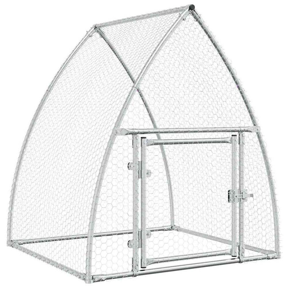 Cage pour poules argenté 100x105x120 cm acier galvanisé