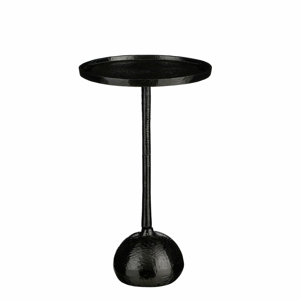 Mica decorations - table d'appoint en aluminium recyclé noir h58