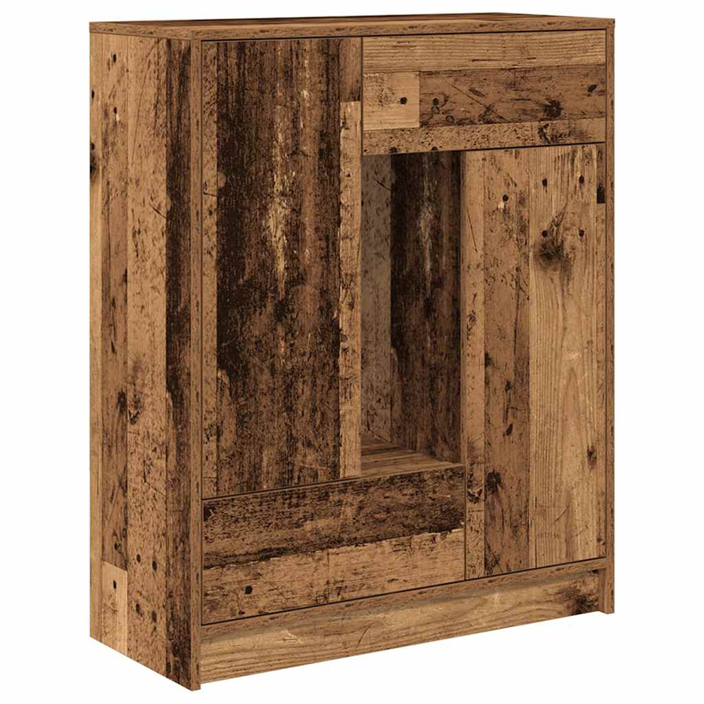 Buffet avec tiroirs et portes vieux bois 73x31x90 cm