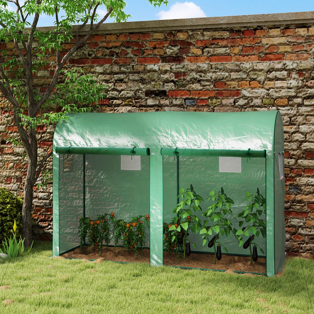 Serre de jardin tunnel en acier et bâche pe armée pour tomates et légumes 300x100x200cm vert - comfortxl outdoor living