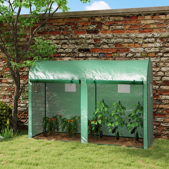 Serre de jardin tunnel en acier et bâche pe armée pour tomates et légumes 300x100x200cm vert - comfortxl outdoor living
