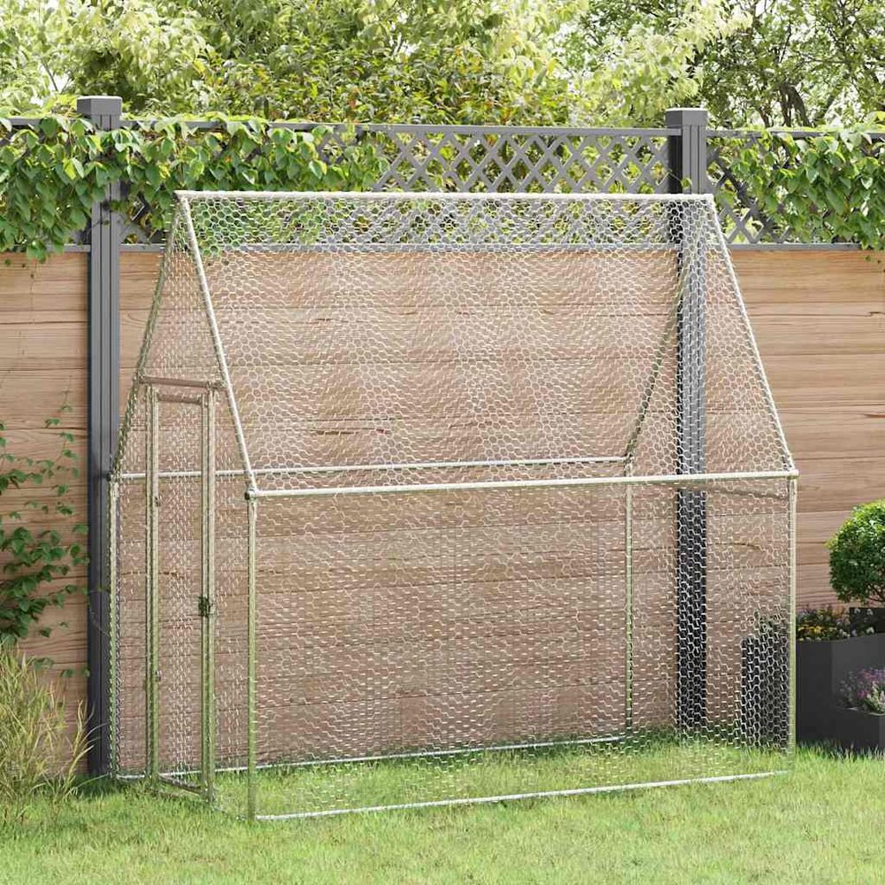 Grand poulailler extérieur acier galvanisé sécurisé pour élevage 200x100x190 cm