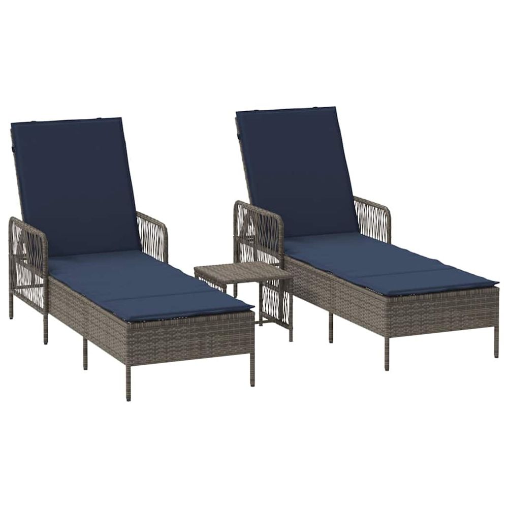 Transat 3 pc polyrotin gris et bleu marine