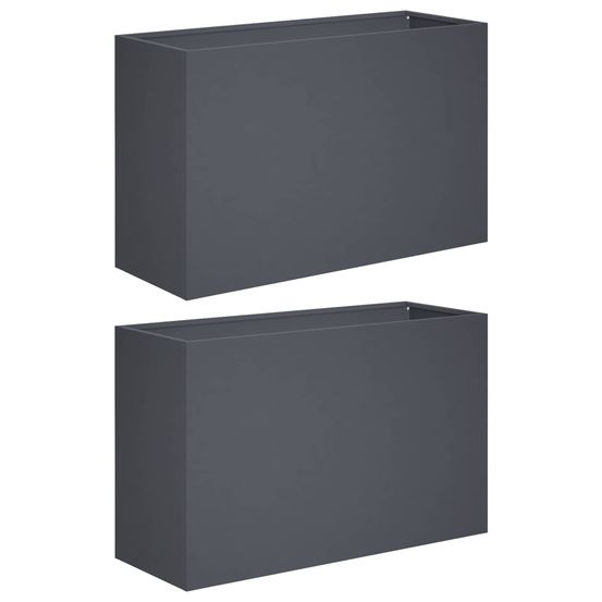 Cache-pot de jardin 2 pc anthracite 80 x 40 x 50 cm