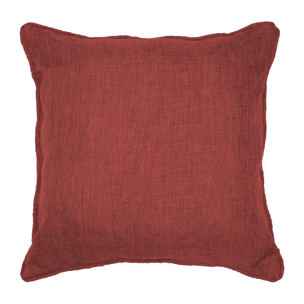 Coussin passepoil 60 x 60 cm chambray uni newtons carmin