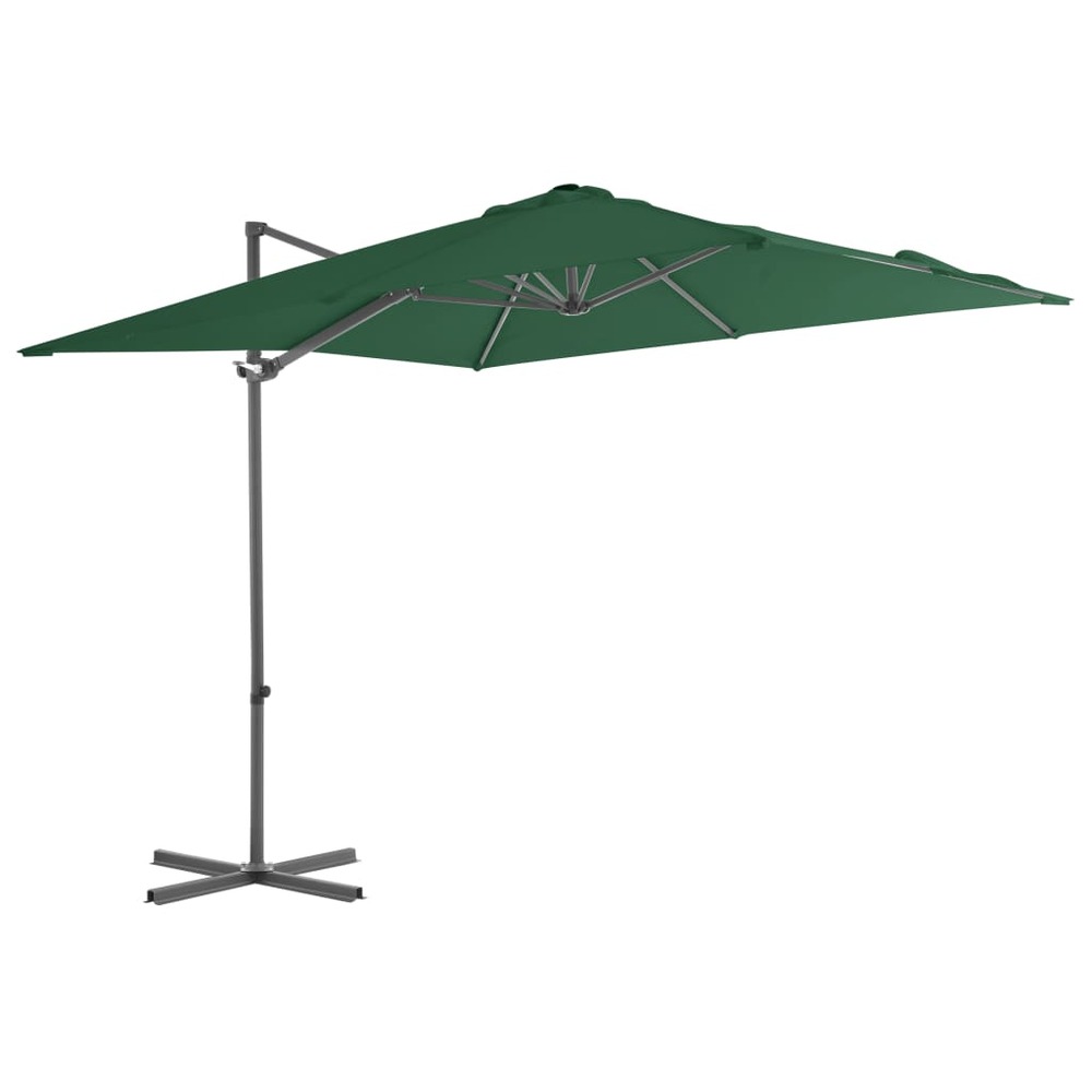 Parasol meuble de jardin en porte-à-faux avec mât en acier 250 x 250 cm vert